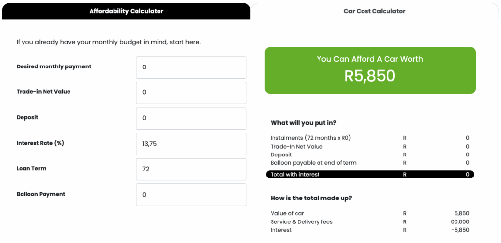 Vehicle Finance Calculator